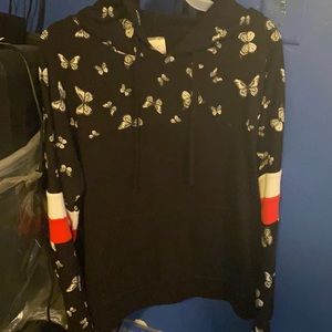 Black, red, white hoodie